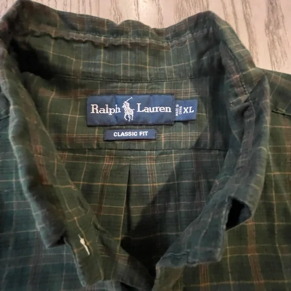 Ralph Lauren Men’s XL Brushed Cotton Plaid Long-sleeved Button-down Shirt - Picture 2 of 5